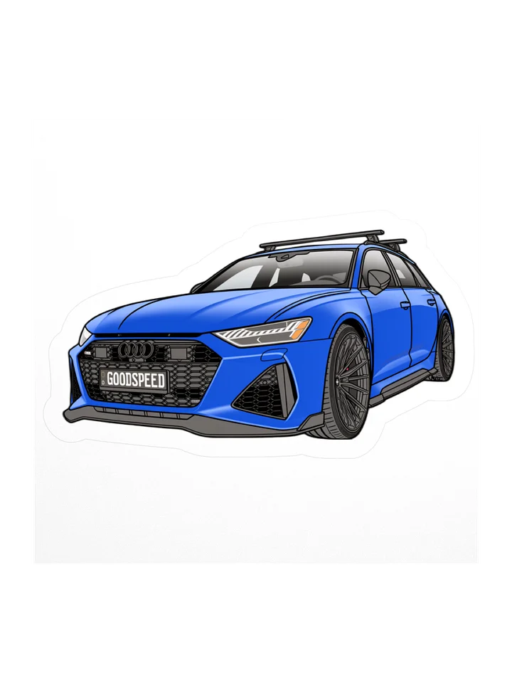 Ultra Blue Audi RS6 Avant Sticker (Retro, Sketch, Silhouette) product image (1)