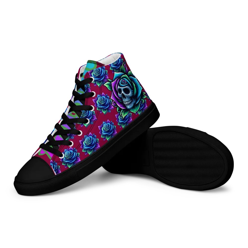Rose Skull Women's High-Top Shoes product image (12)
