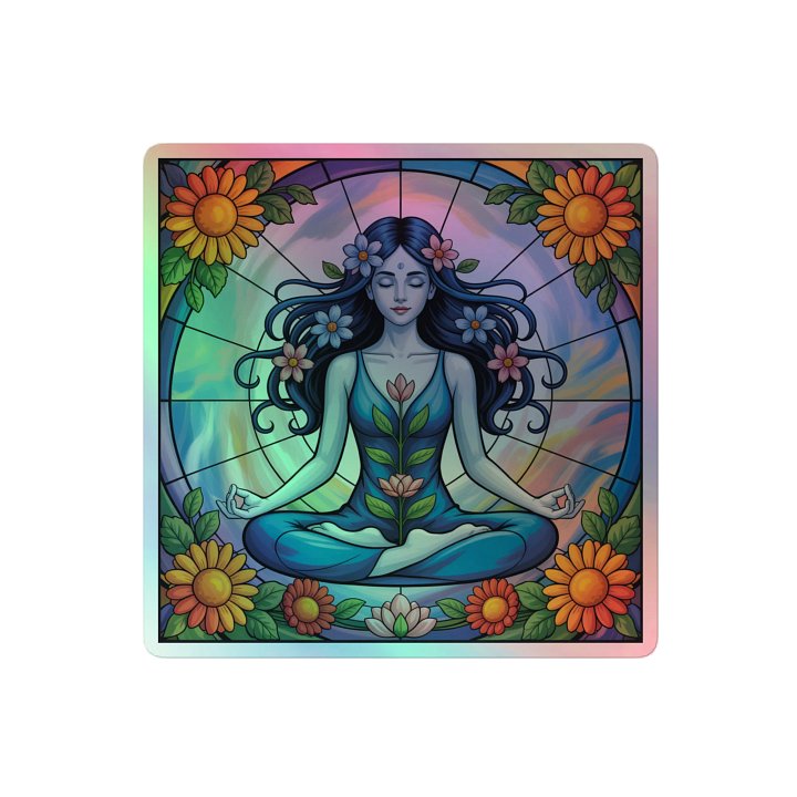 Meditative Blooms Holographic Sticker product image (2)