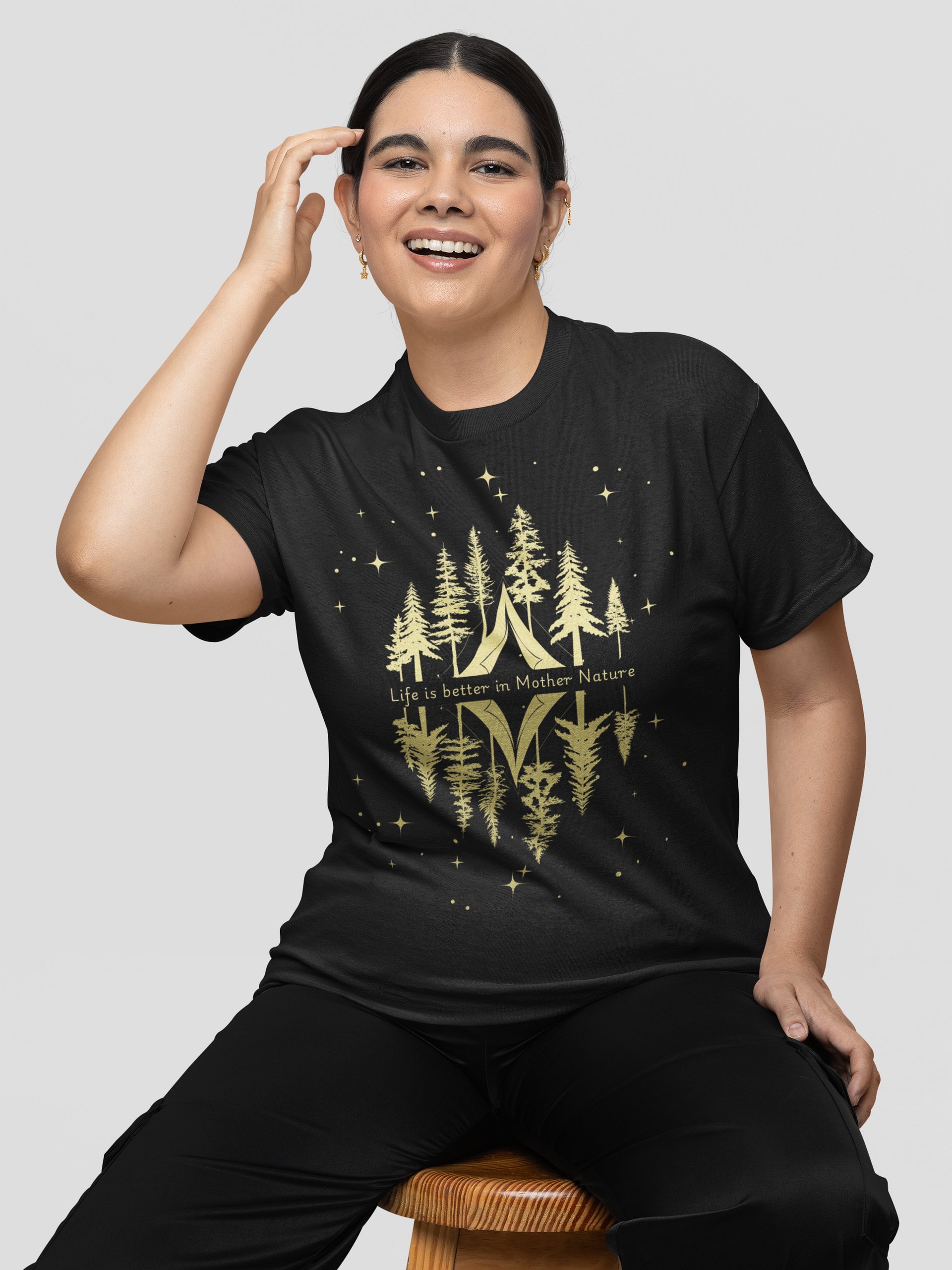 Life is better in Mother Nature T-Shirt ( Side -Starry Night- ) product image (4)
