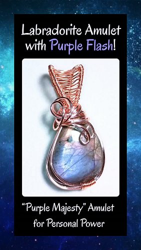 Hand-wrapped in a flowy rose gold-toned wire design, this one-of-a-kind piece has some gorgeous purple flash! Crafted to be a...