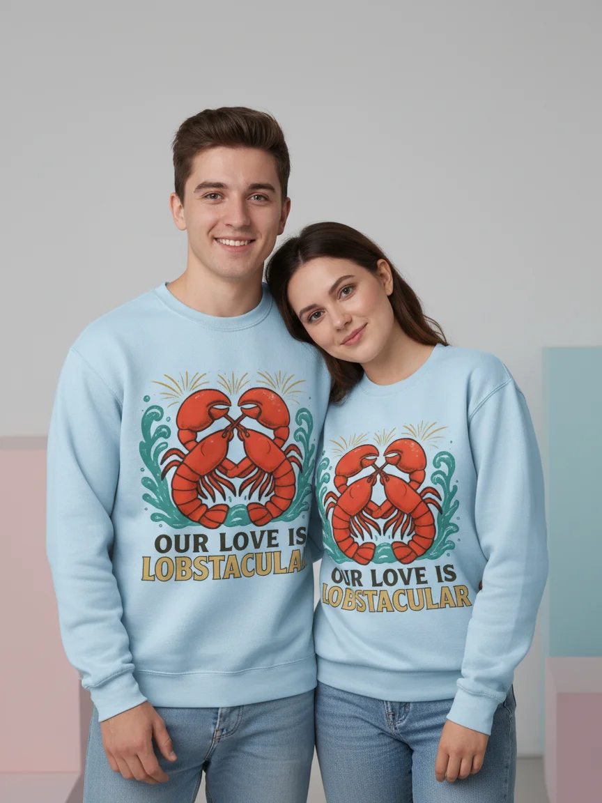 Our Love is Lobstacular Sweatshirt | Romantic Lobster Couple Pullover product image (1)