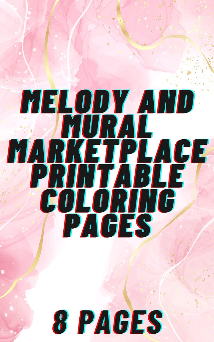 Melody and Mural Marketplace Digital Coloring Pages | Printable PDF Sheets + Transparent PNGs (ZIP for Digital Coloring) product image (1)