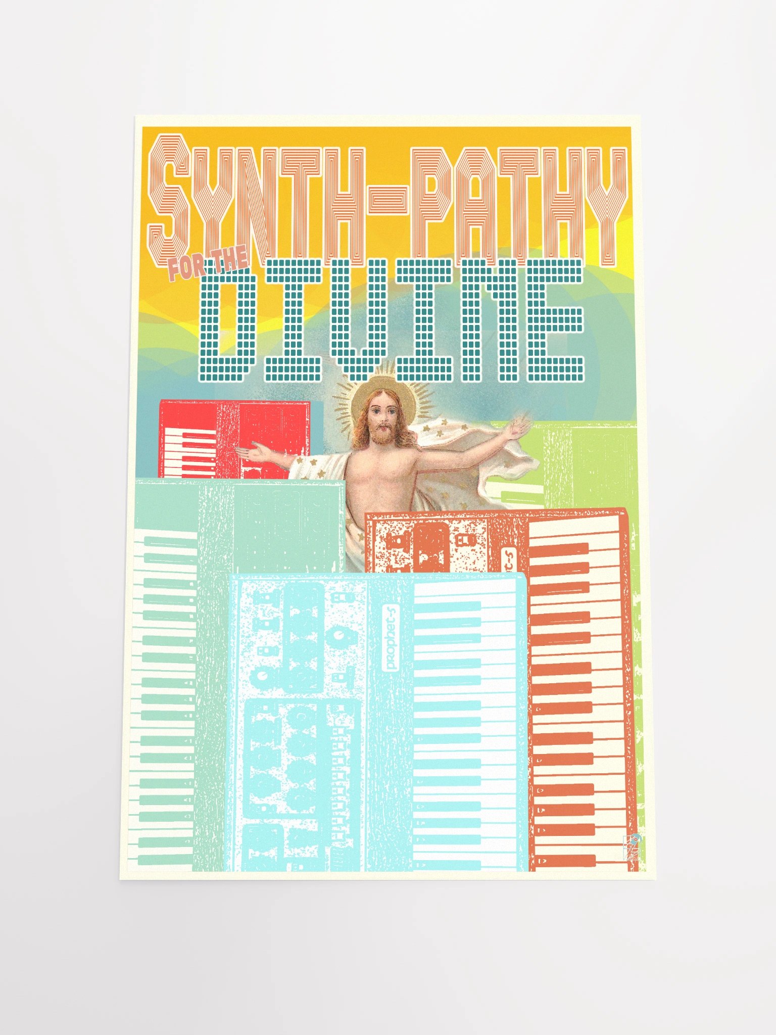 Synth-pathy for the divine, (ProPhet-5 tribute), by Frank Fonik, Techno EDM Matte Paper Poster product image (1)