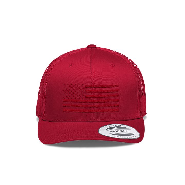 Crimson American Flag Snapback Hat product image (1)