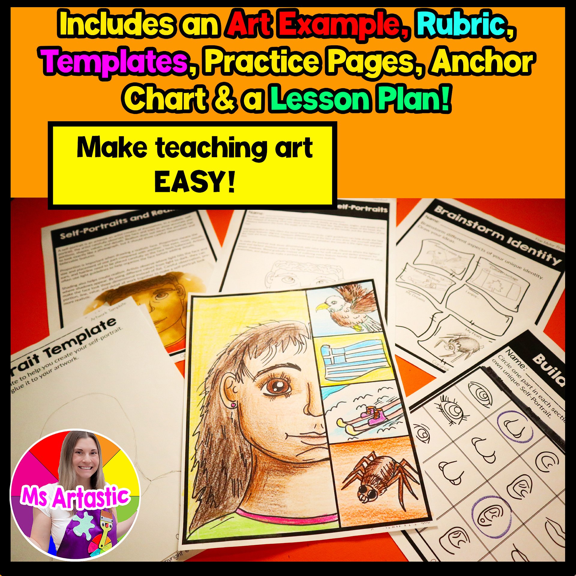 5th Grade Art About Me Grade 5 Self Portrait Identity Back to School Art Lesson product image (3)