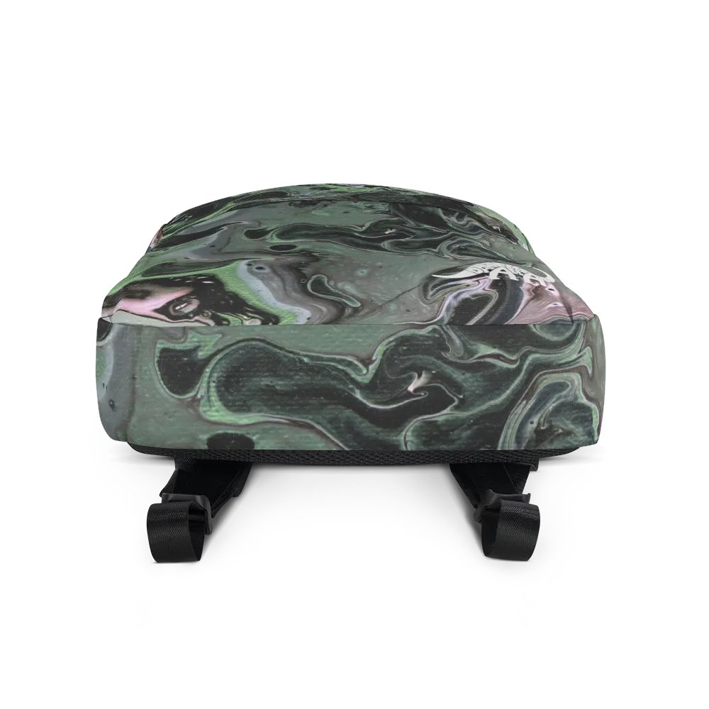 Metallic Green Fluid Acrylic Backpack product image (9)