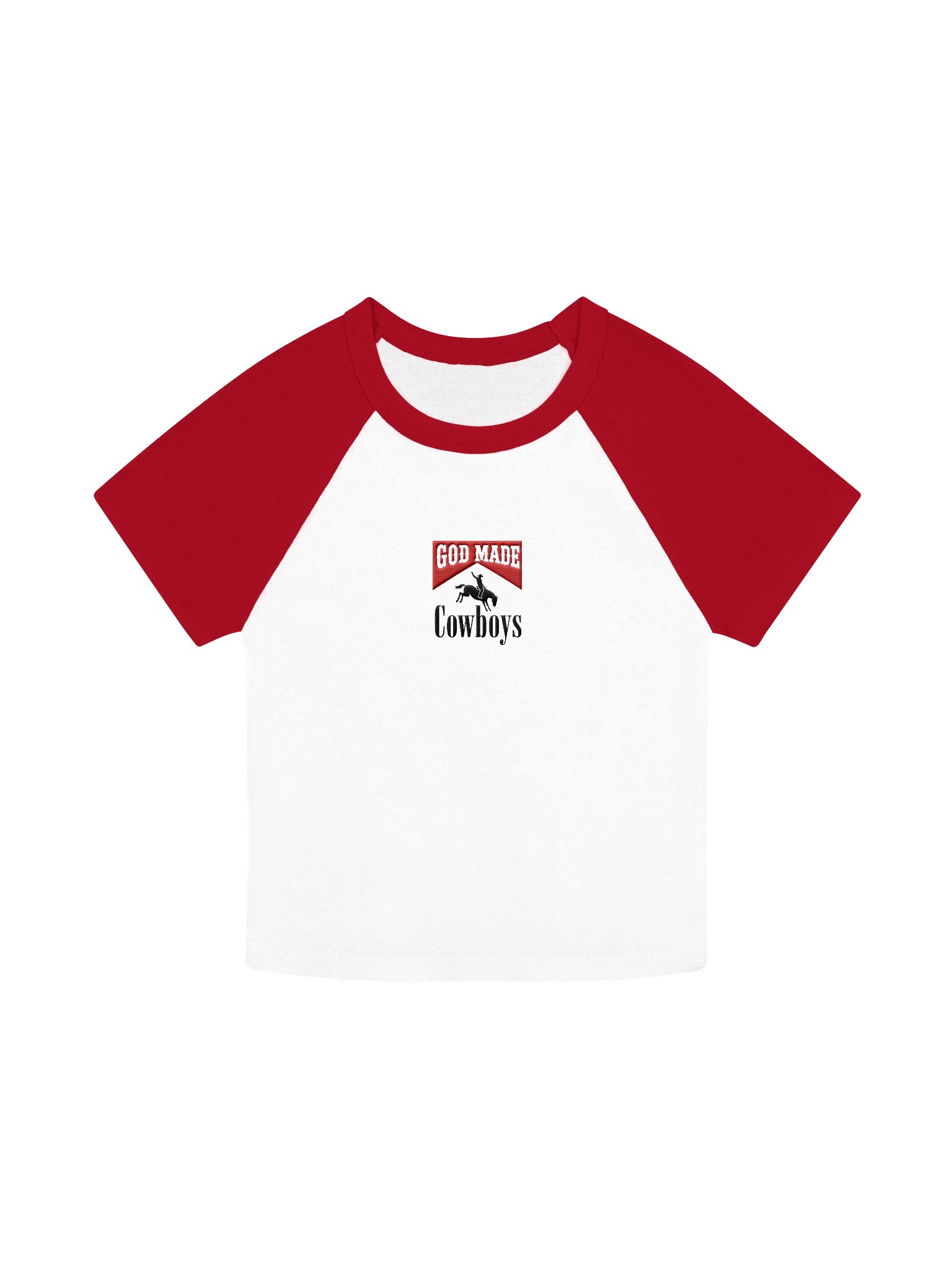 God Made Cowboys Embroidered Baby Tee product image (1)