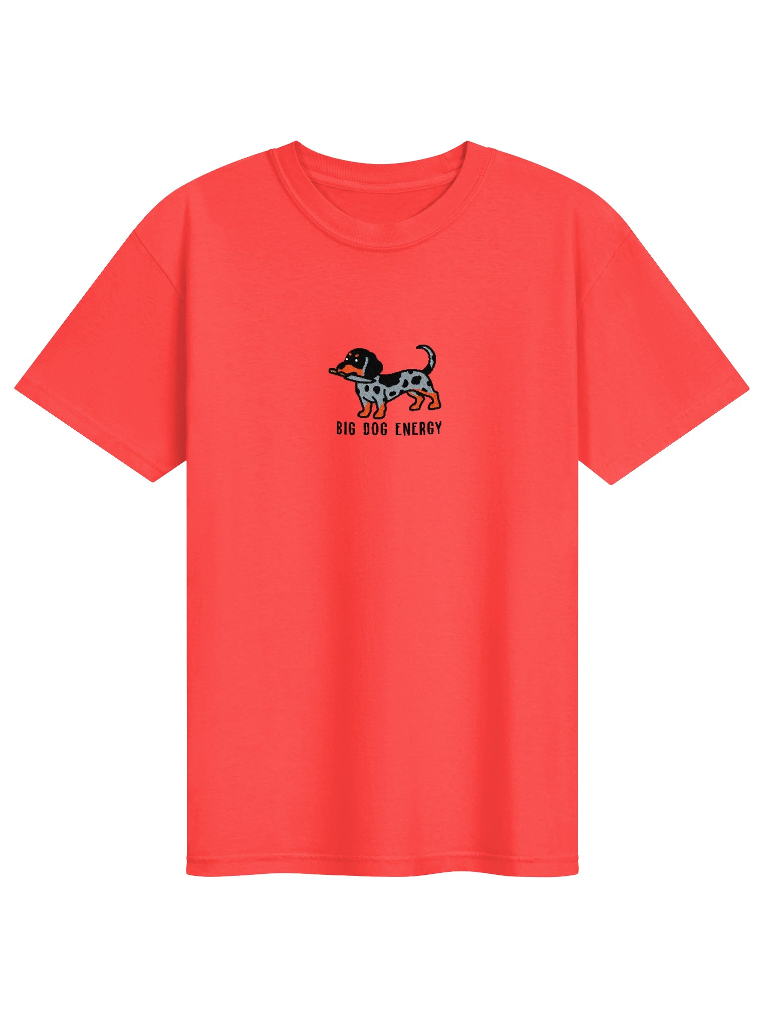 Big Dog Energy Funny Chibi-Style Embroidered T-Shirt for Dachshund(Dapple) Owners product image (37)