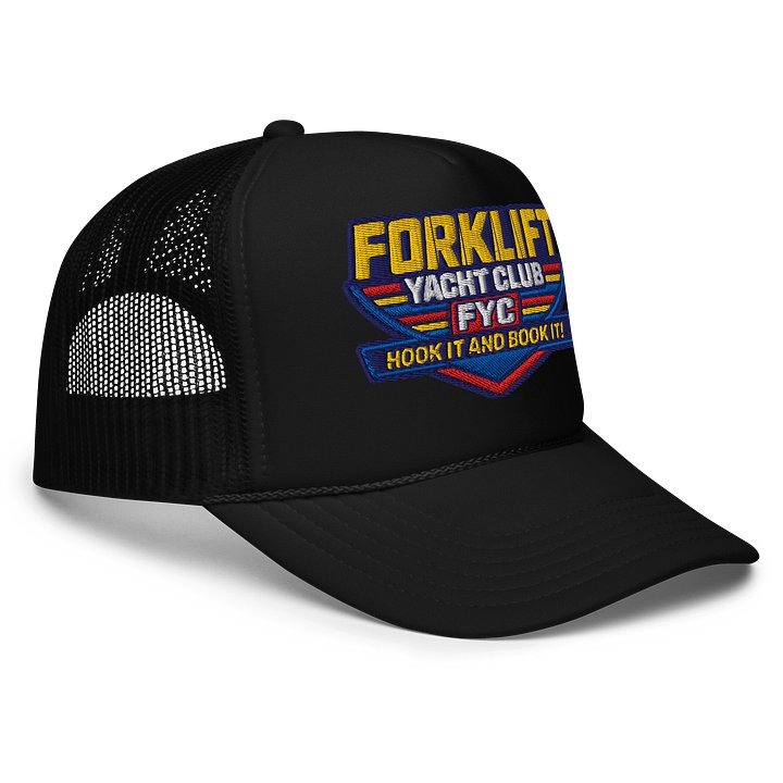 Hook and book - Trucker style mesh hat Embroidered product image (2)