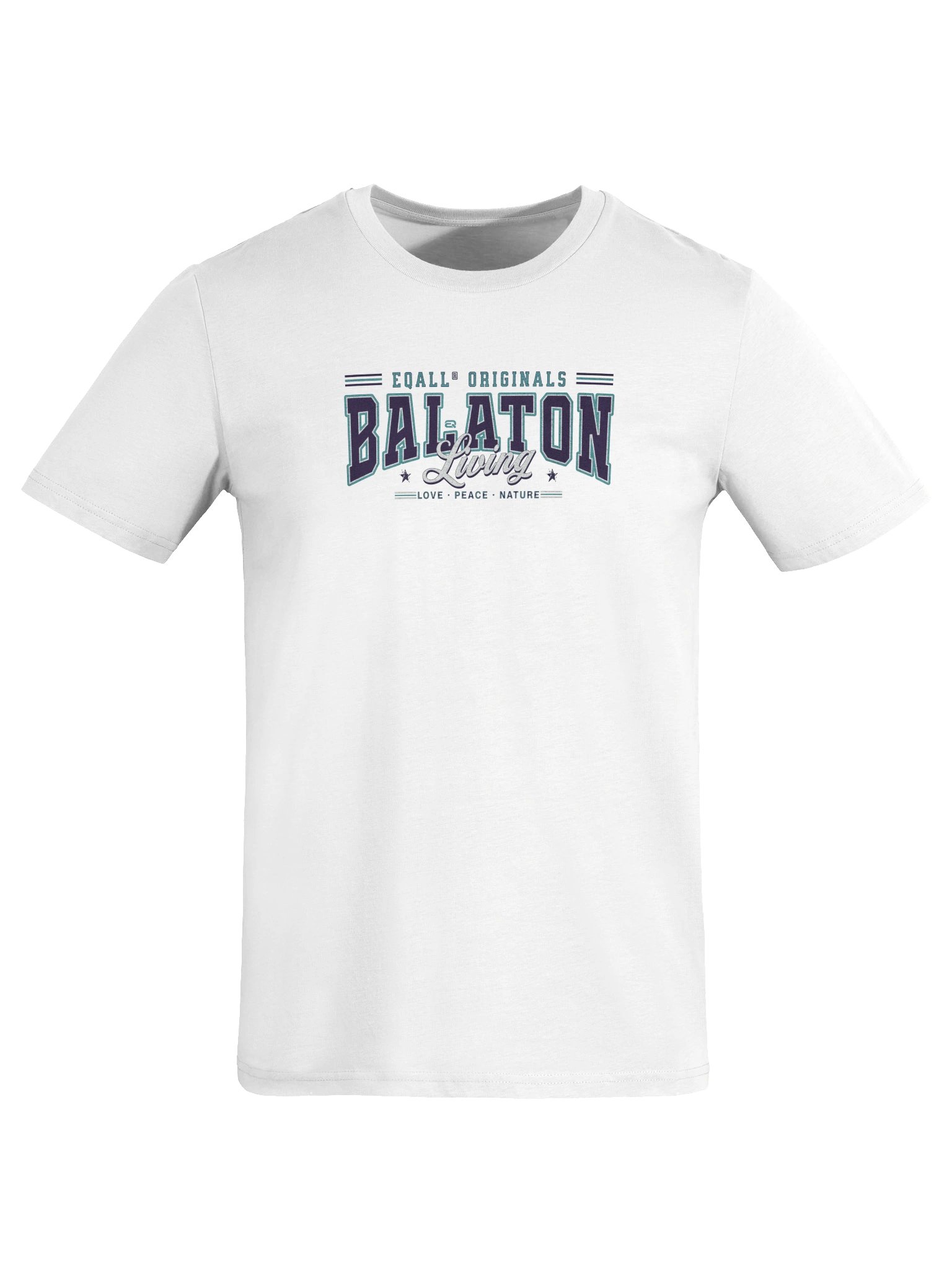 EQALL® Originals BALATONIQ Love Nature Organic Unisex ECO Tee / White Blue Green product image (47)