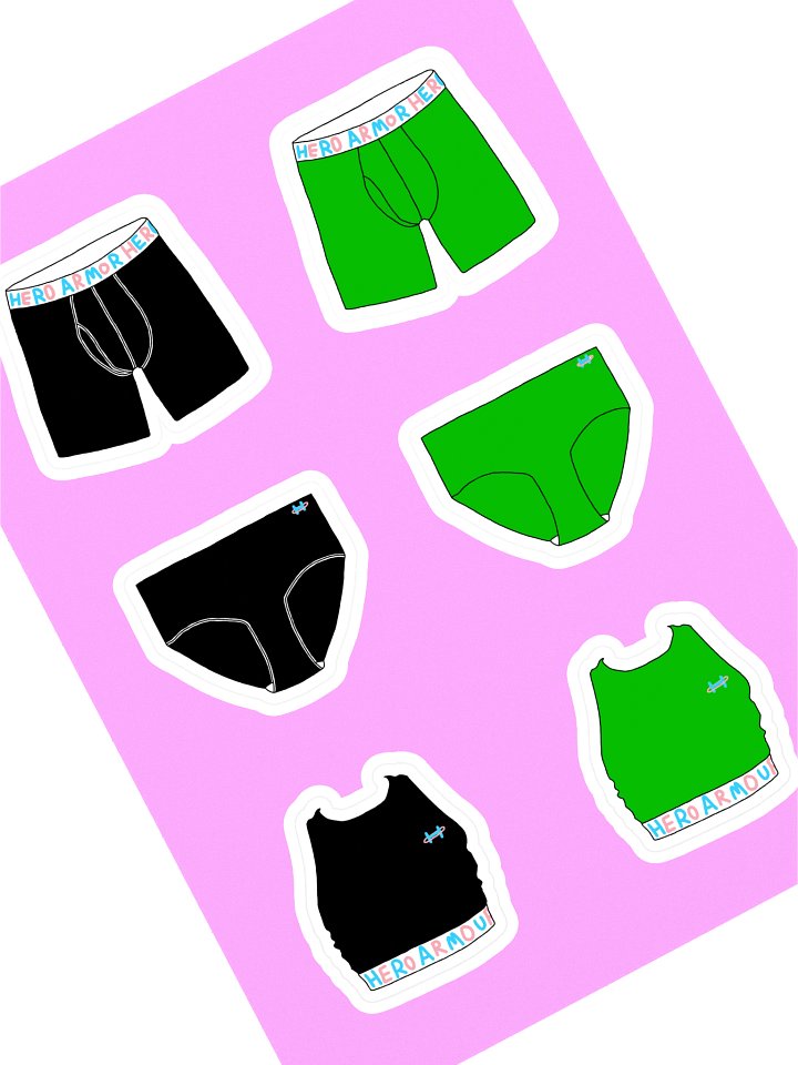 Hero Armor Underwear sticker sheet product image (1)