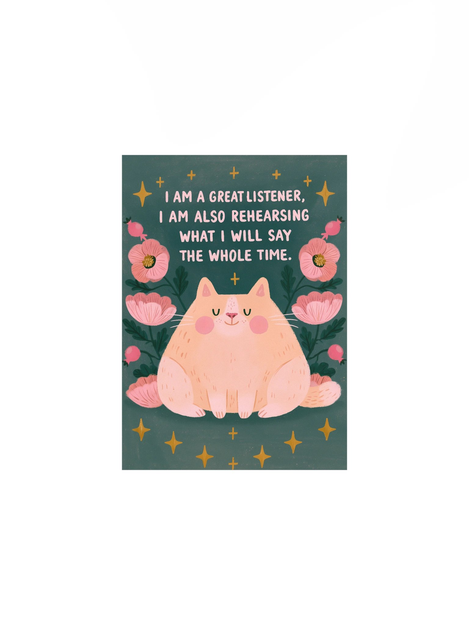 Peach Cat Listener Poster product image (5)