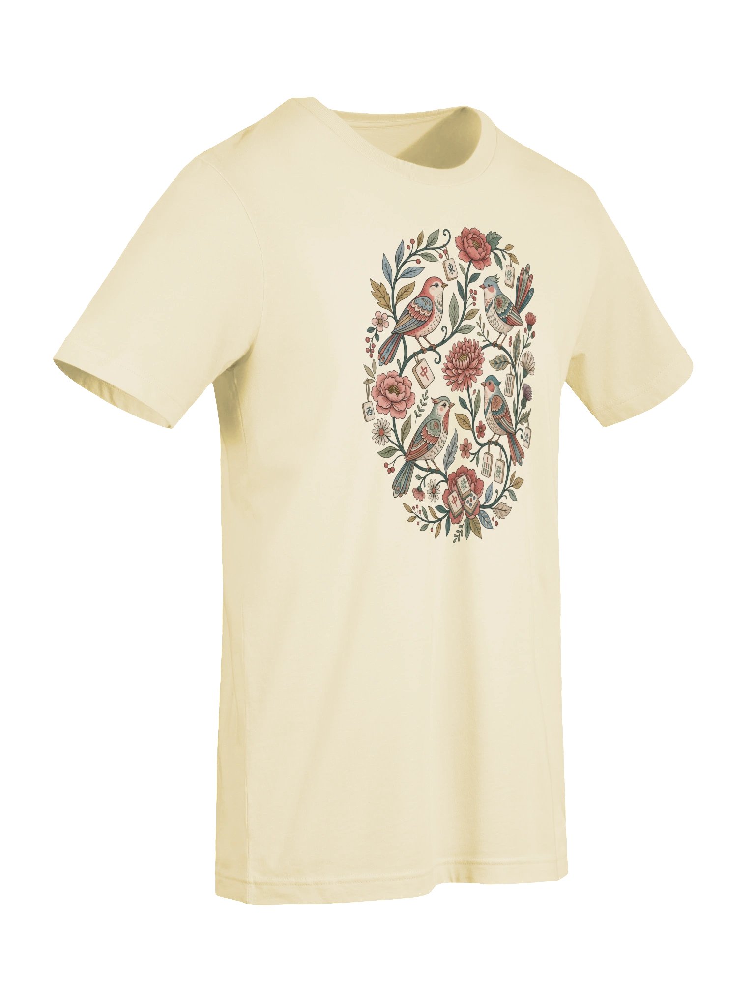 Mahjong Birds & Blooms T-Shirt | Vintage Botanical Mahjong Tee product image (59)