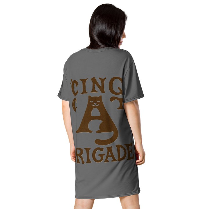 Grey kitty Waves T-Shirt Dress product image (2)