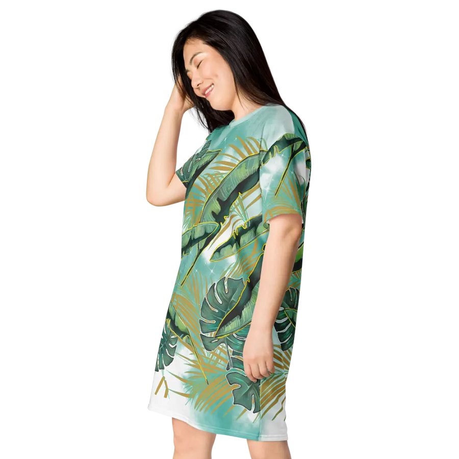 Leafy Paradise Apparel | Botanical Print T-Shirt Dress product image (5)