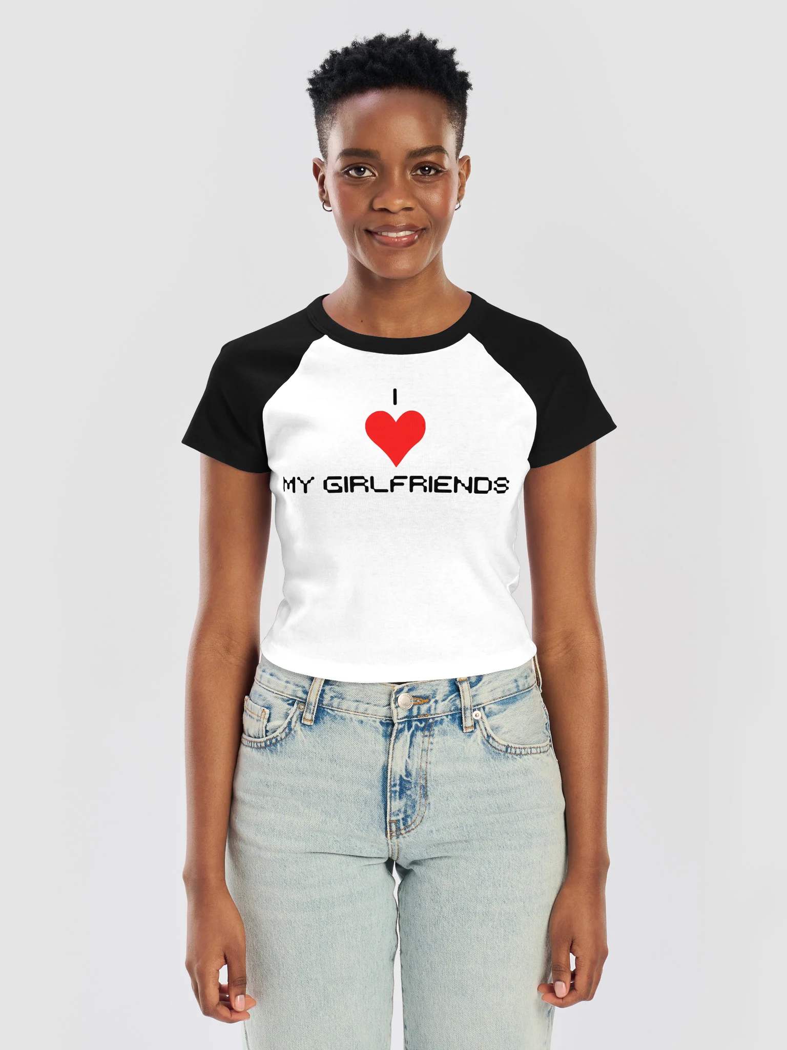 I Love My Girlfriends Raglan Baby Tee product image (3)