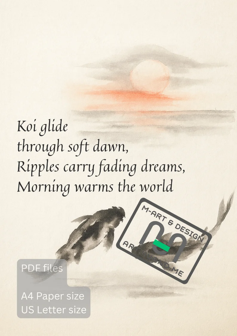 Haiku 2 - Calligraphic Haiku Wall Art — Printable Japanese-Inspired Posters (A4 & US Letter PDF) product image (3)