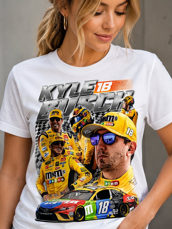 Vintage Kyle Busch 18 M&Ms Racing Shirt Bootleg Style product image (1)
