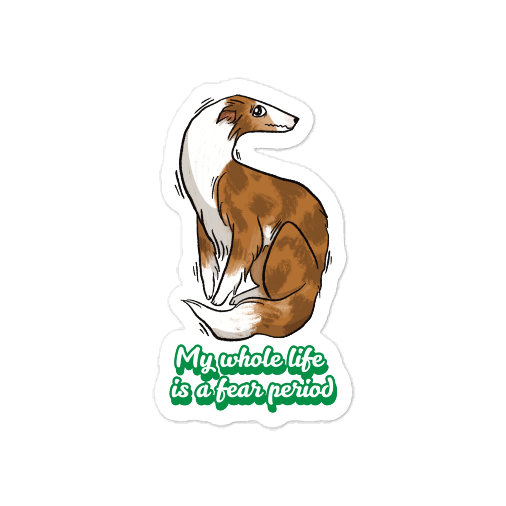 Fear Period Sticker - Irish Marked Dorito Brindle product image (1)