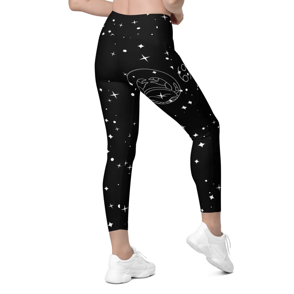 Starry Cancer Crossover Leggings with Pockets product image (9)