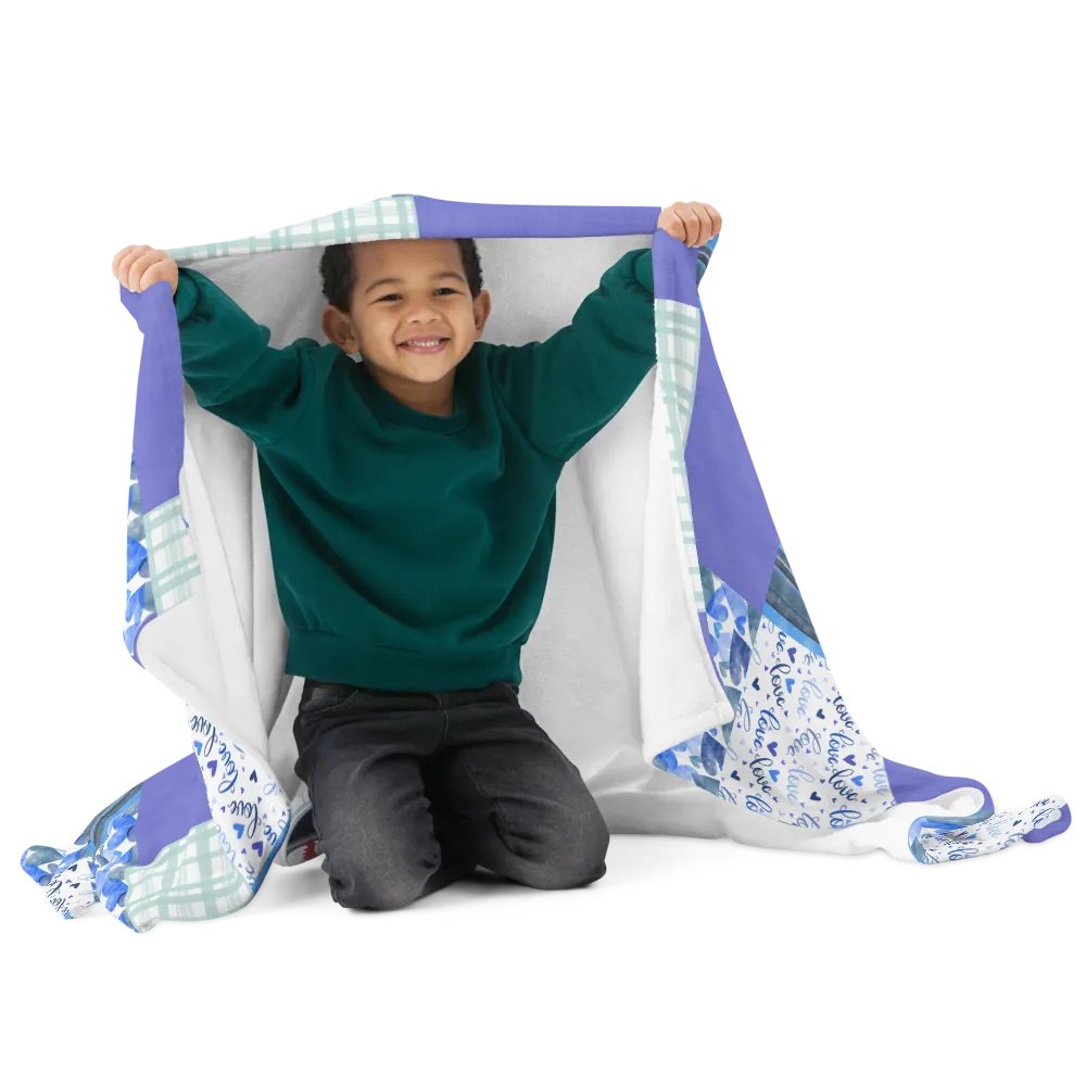 Patchwork Throw Blanket – Serene Blue Harmony product image (8)
