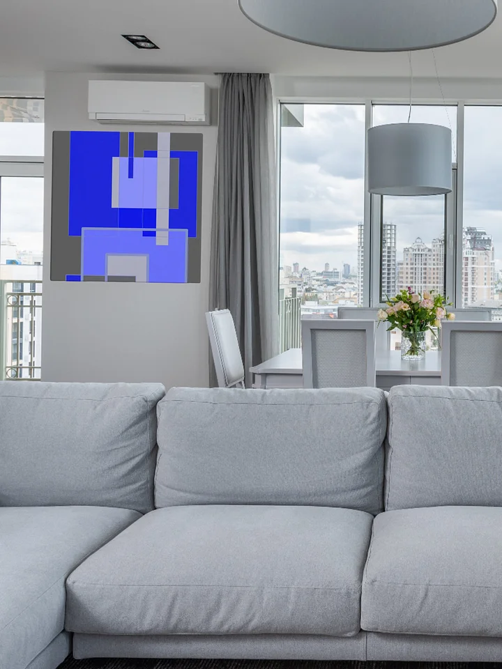 Blue & Gray Rectangle Geometric Abstract Artwork product image (19)