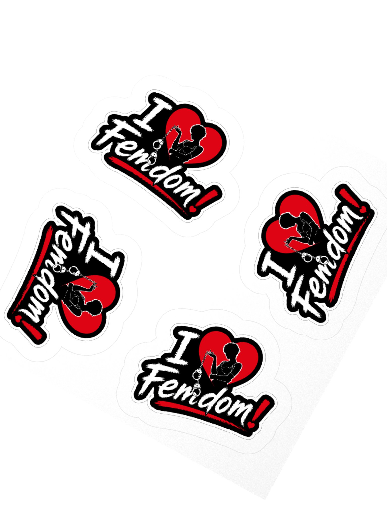 „I Love Femdom!“ Sticker-Set – Gothic & Alternative Style (4er Set) product image (5)