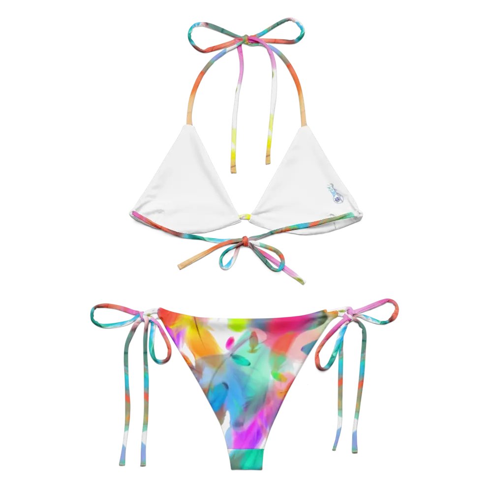 Colorful Feather Pattern Design String Bikini - v1 product image (5)