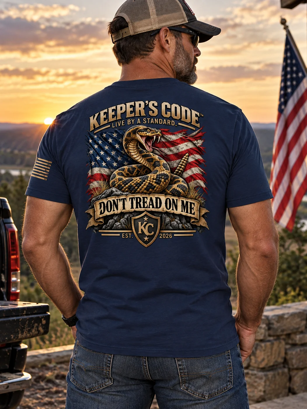 Keeper’s Code™ Men's Don’t Tread on Me Rattlesnake Patriotic T-Shirt product image (2)