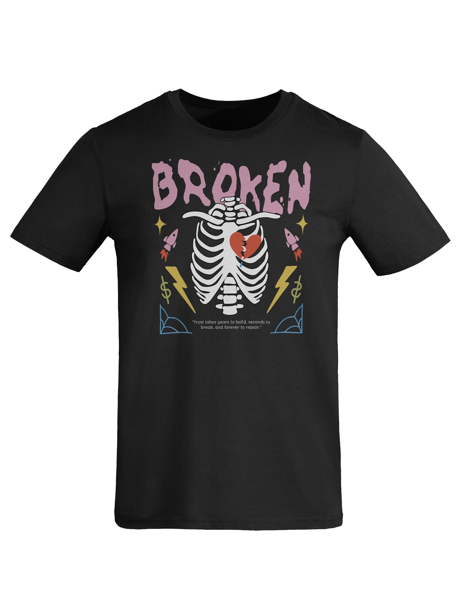 Broken Trust: Retro Organic Cotton T-Shirt for Everyday Wear product image (7)