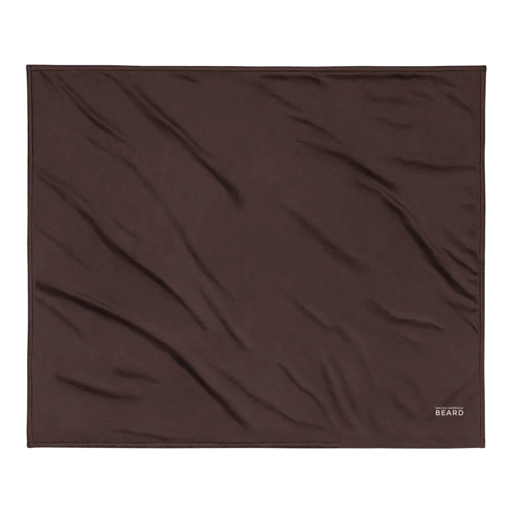 Nacho Average Beard Embroider Sherpa Blanket (Brown/ White) product image (2)