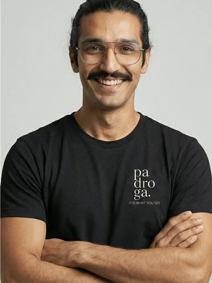 padroga. essentials black tshirt Francisco Llamas design product image (1)