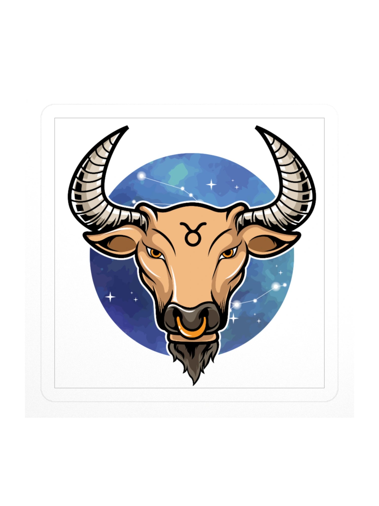 Taurus Zodiac Sticker — Starry Night Bull Design product image (1)