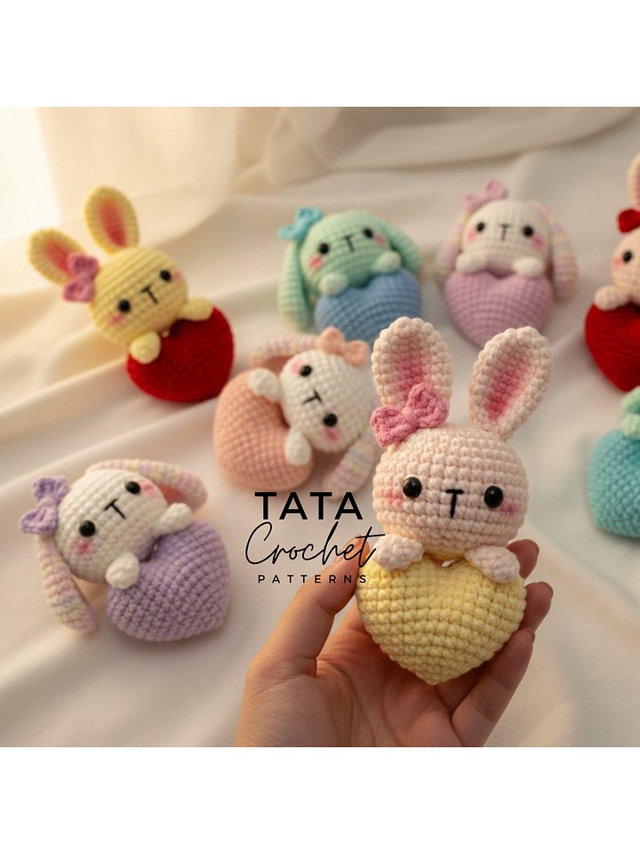 PDF Pattern -♡- Crochet Bunny With Heart Keychain product image (1)