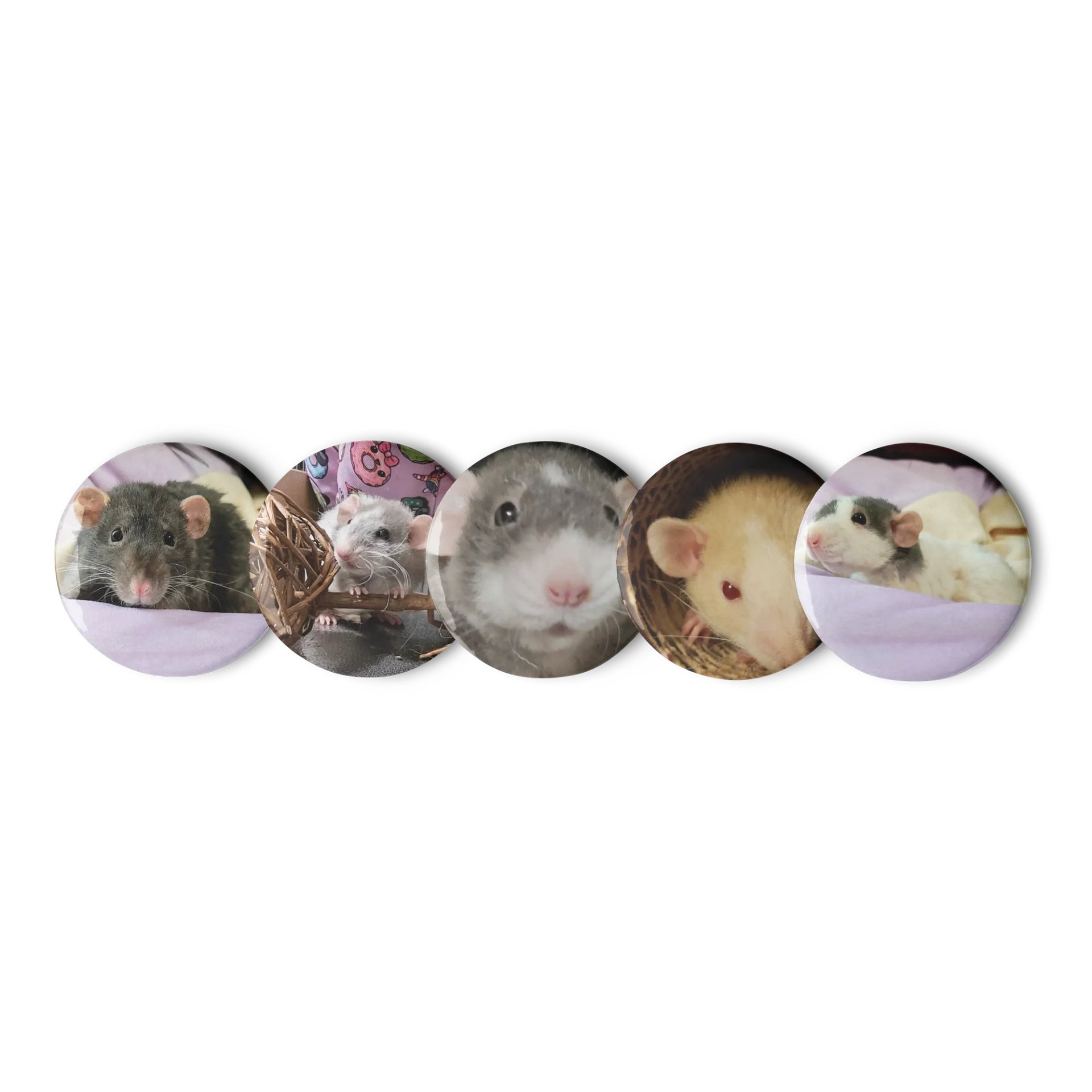 Rat Pictures || Set of Pin Buttons product image (1)