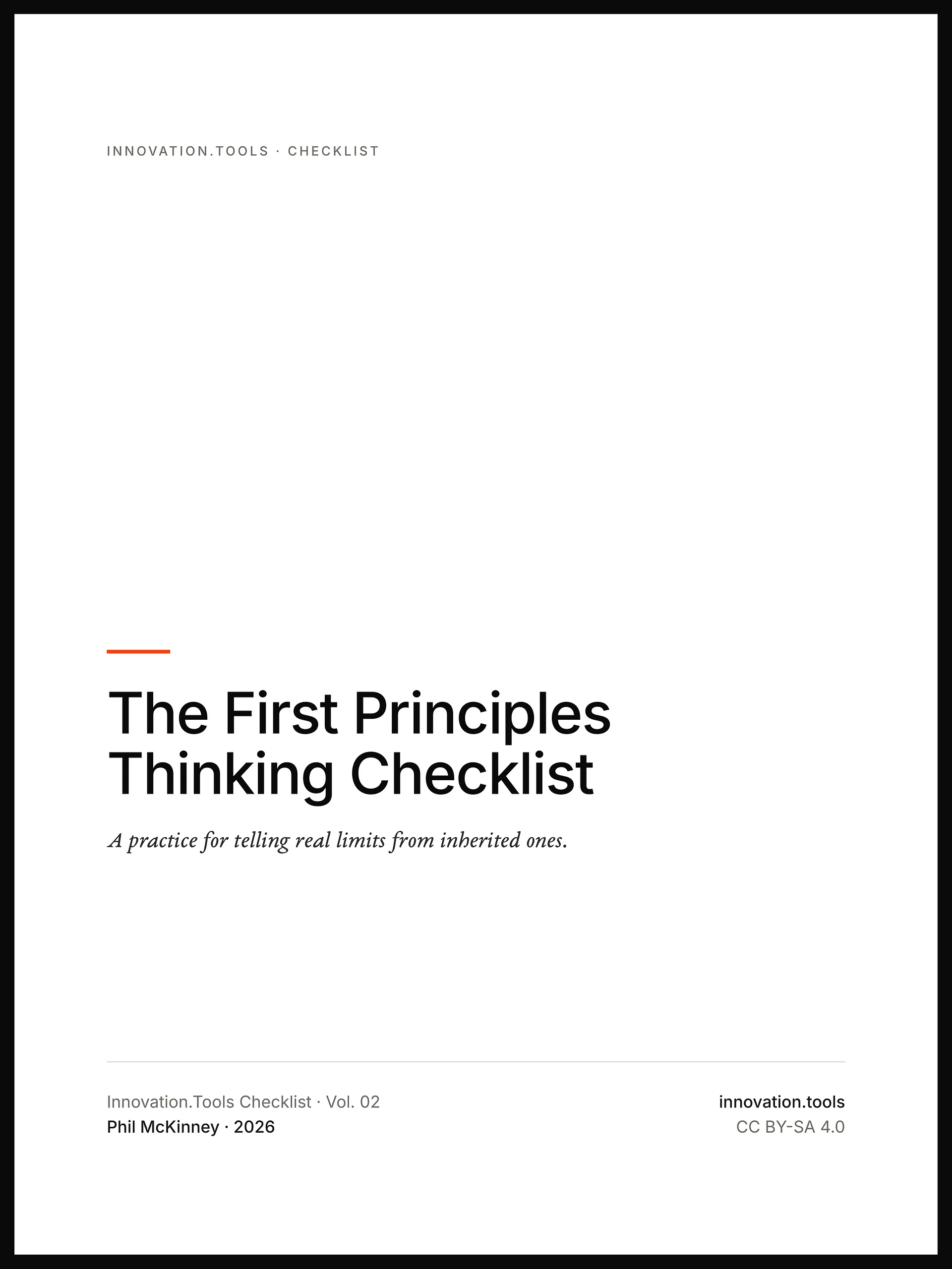 First Principles Thinking Checklist product image (1)