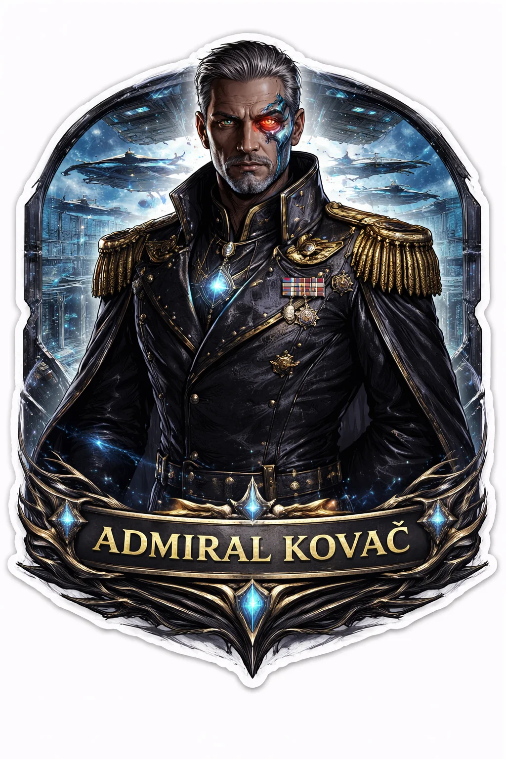 Admiral Kovač Vinyl Die Cut Sticker – Supreme Fleet Admiral product image (1)