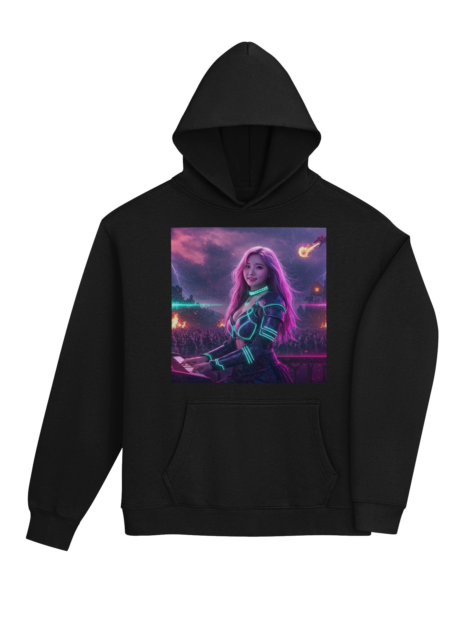 Deltasona Unisex Premium Hoodie (80% Cotton) - Black product image (4)