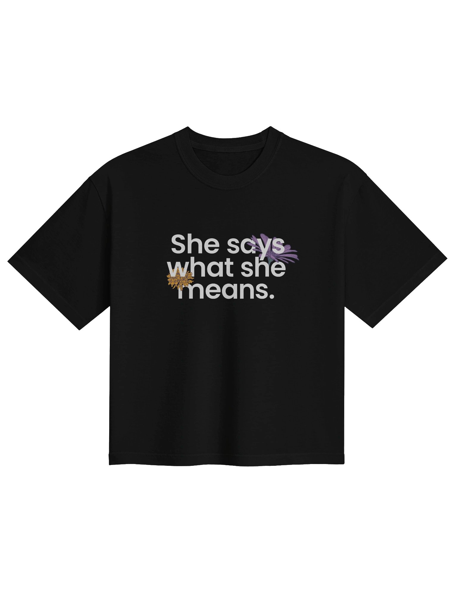 She Says Women's Dark Boxy T-Shirt product image (1)