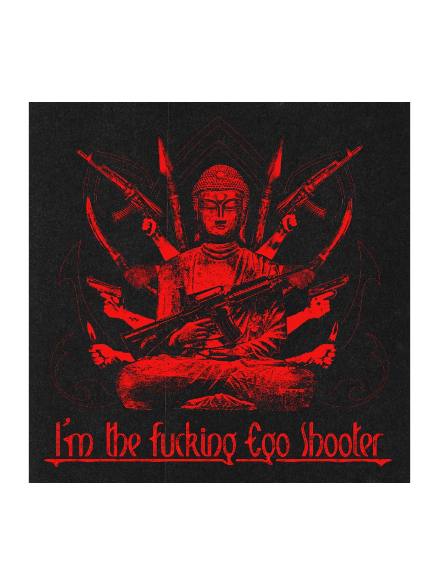"BAD BUDDHA" STICKER RED product image (2)