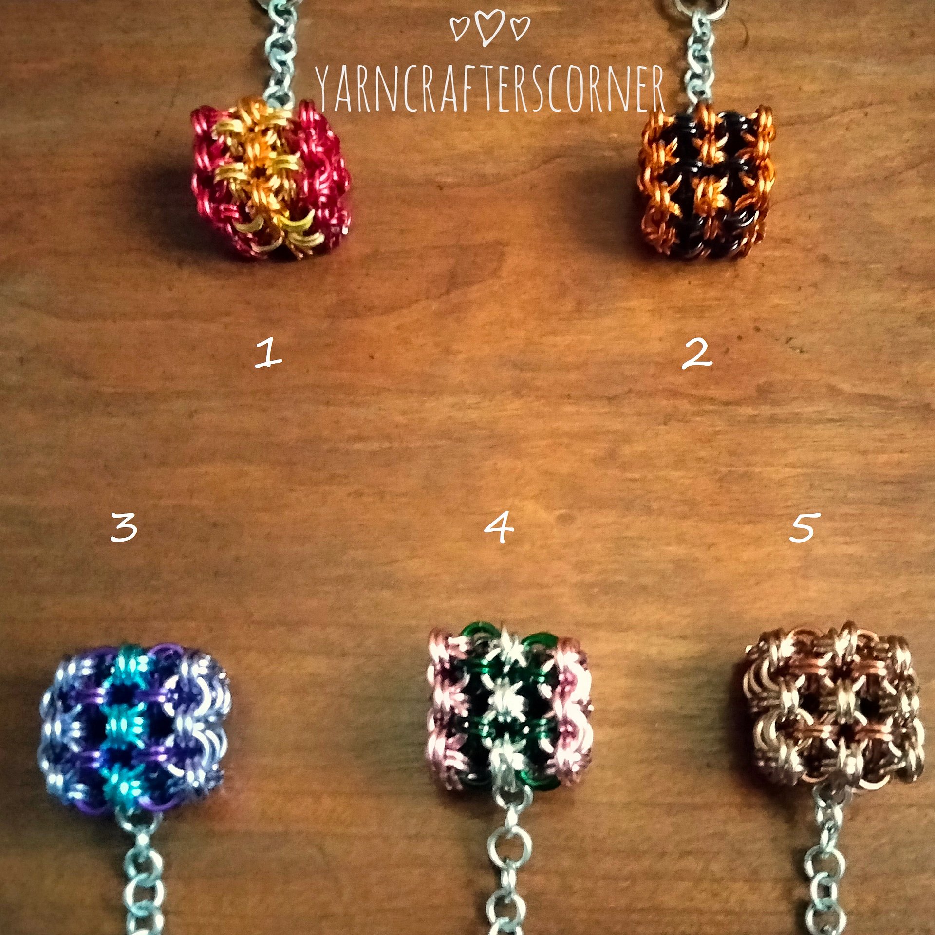 Cube Chainmail Keychains, Fidget Cube, Handmade product image (2)