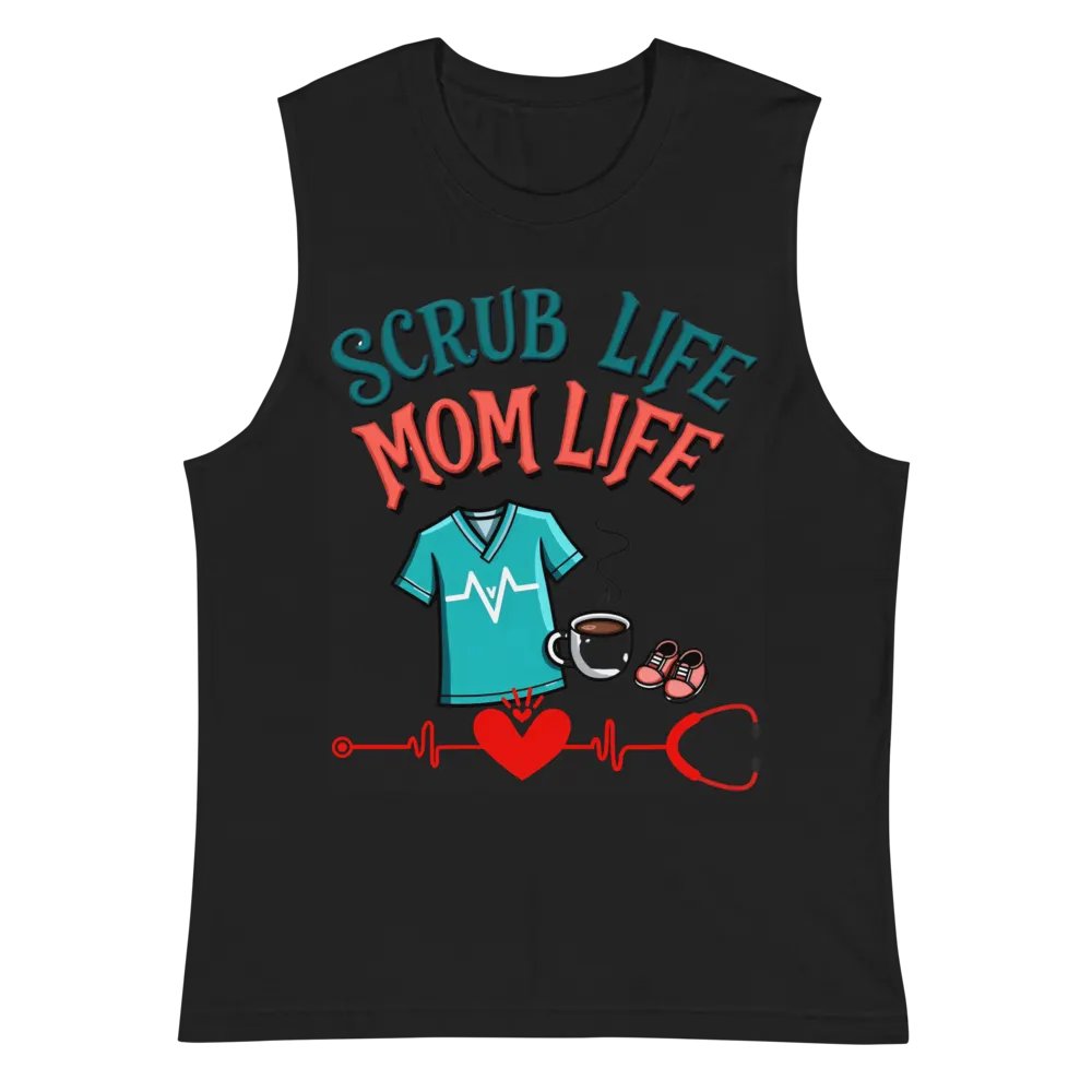Mom Life Scrub Life Muscle Tank product image (3)