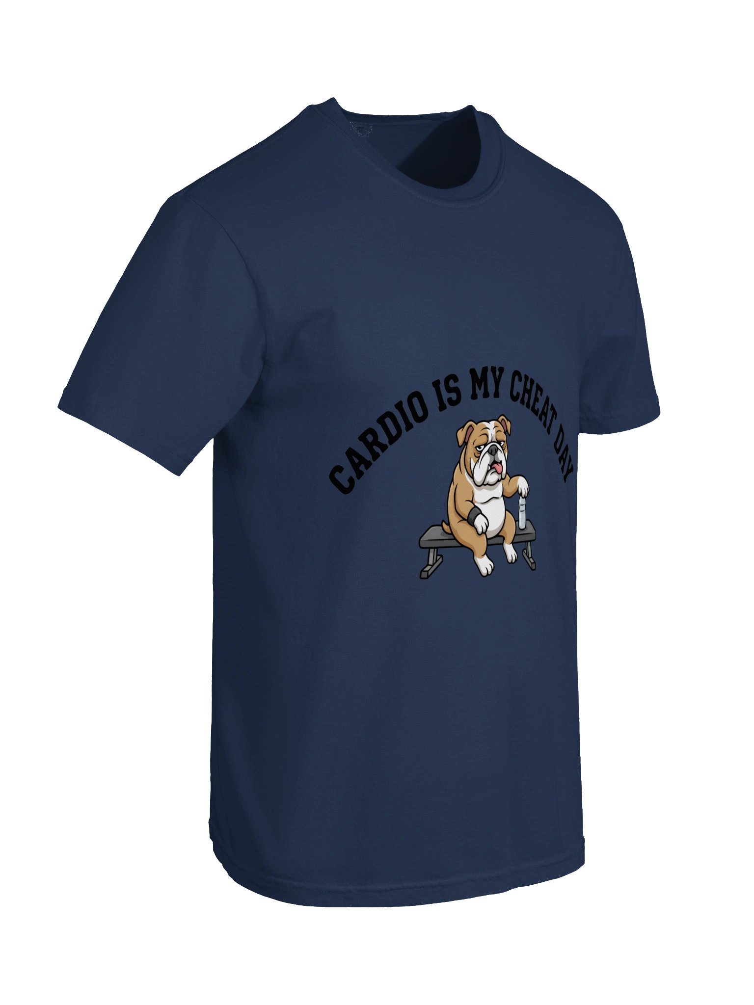 Cardio Is My Cheat Day - Funny Gym Bulldog T-Shirt product image (18)