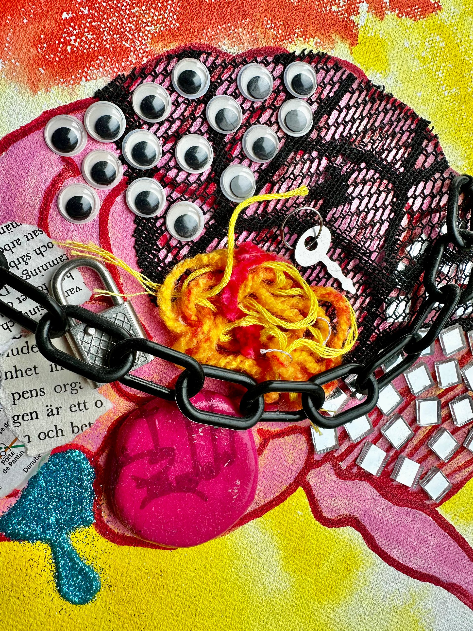 'batshit normal' mixed media on canvas original product image (3)