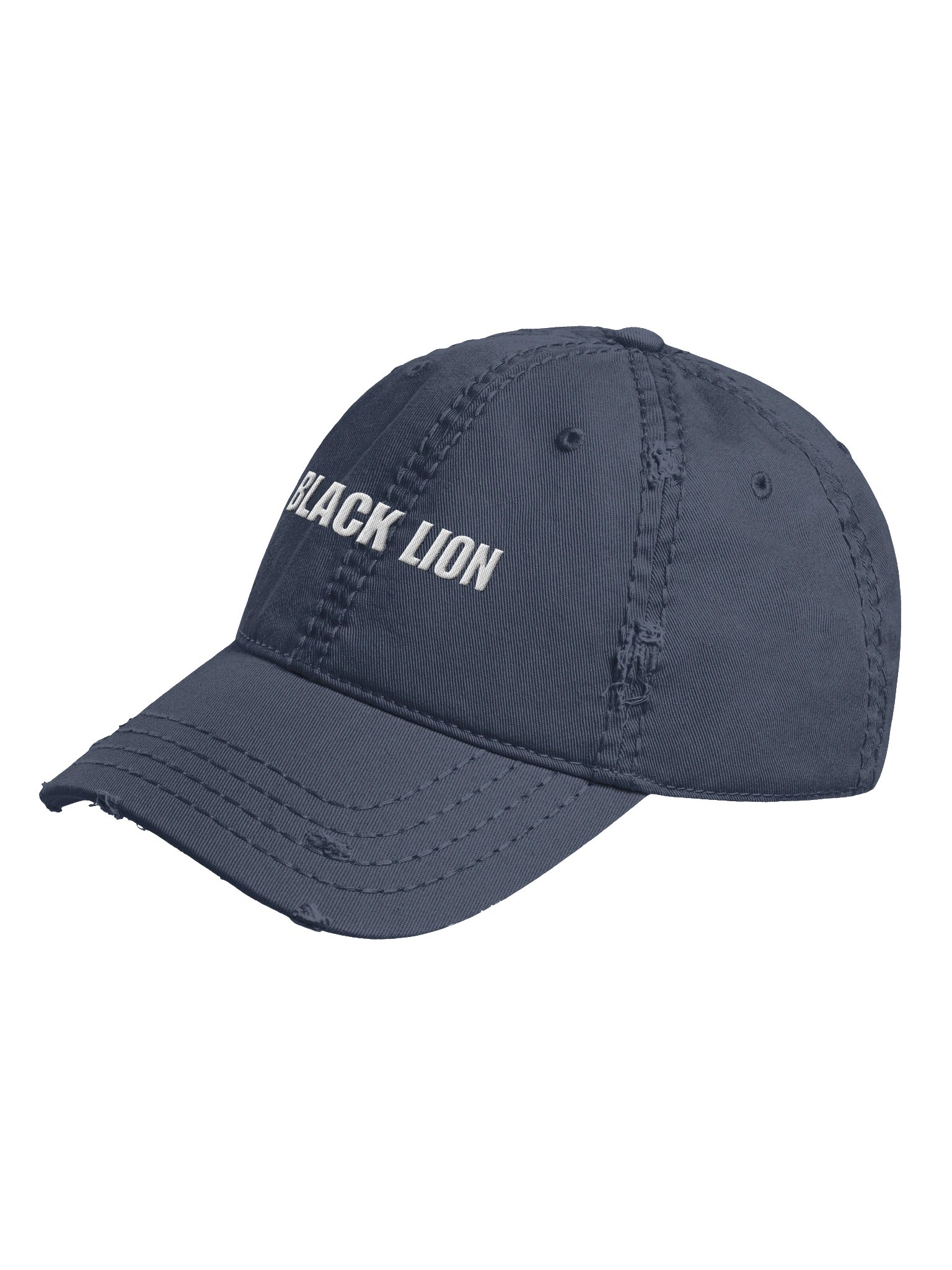 Black Lion Wordmark Distressed Vintage Dad Hat – Embroidered Low-Profile Cotton Cap product image (2)