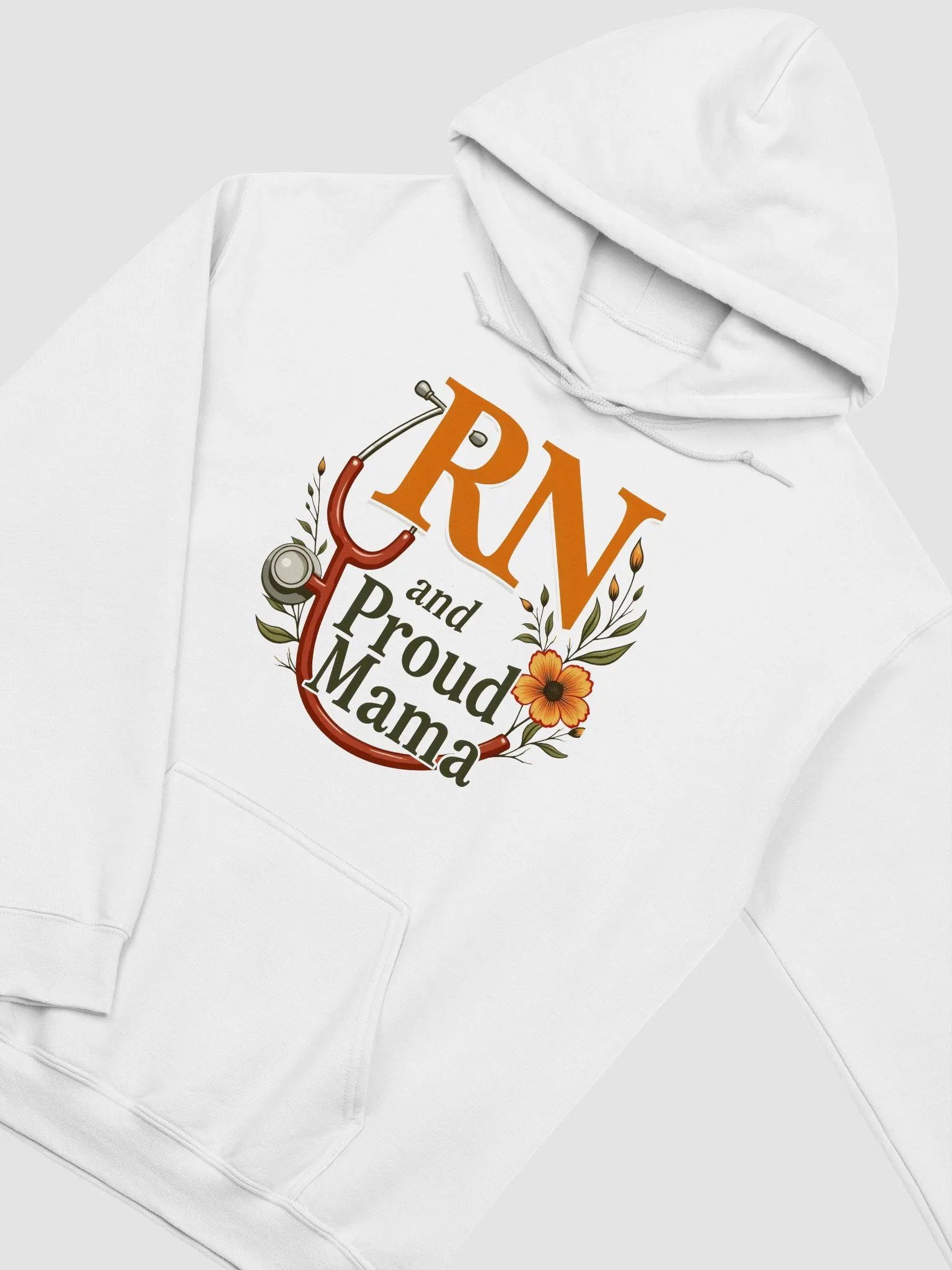 Proud RN and mama, Floral Stethoscope Classic Hoodie product image (20)