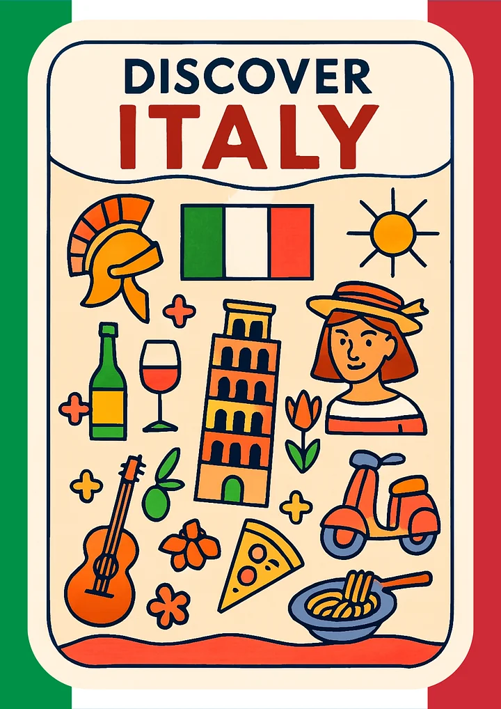 Free “Discover Italy” Poster – European Wall Art Printable (A4 & US Letter PDF) product image (1)