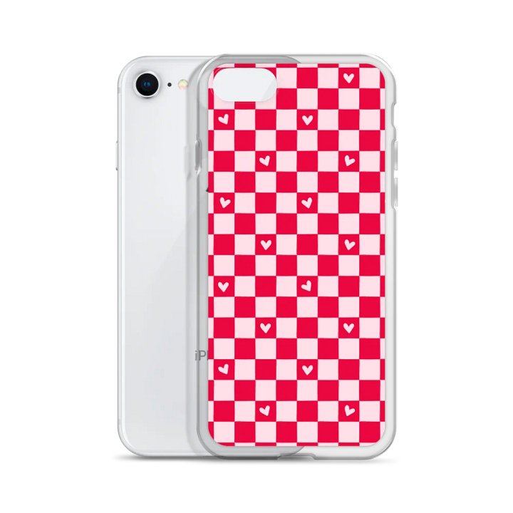Checked Heart Dreams Clear iPhone® 7/8, 11, 12, 13, 14, 15, 16, 17, X/XS, SE, XR, Mini, Pro, Pro Max, Plus Cases. product image (2)