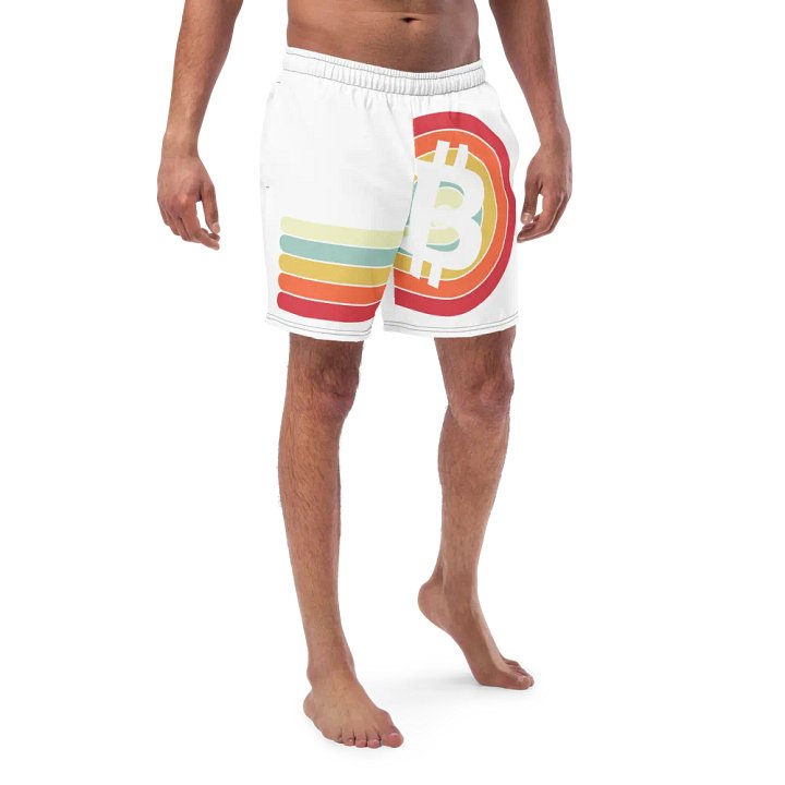 Retro Spiral Bitcoin Swim Trunks product image (1)